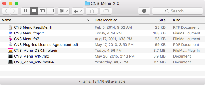cns menu cns menu
